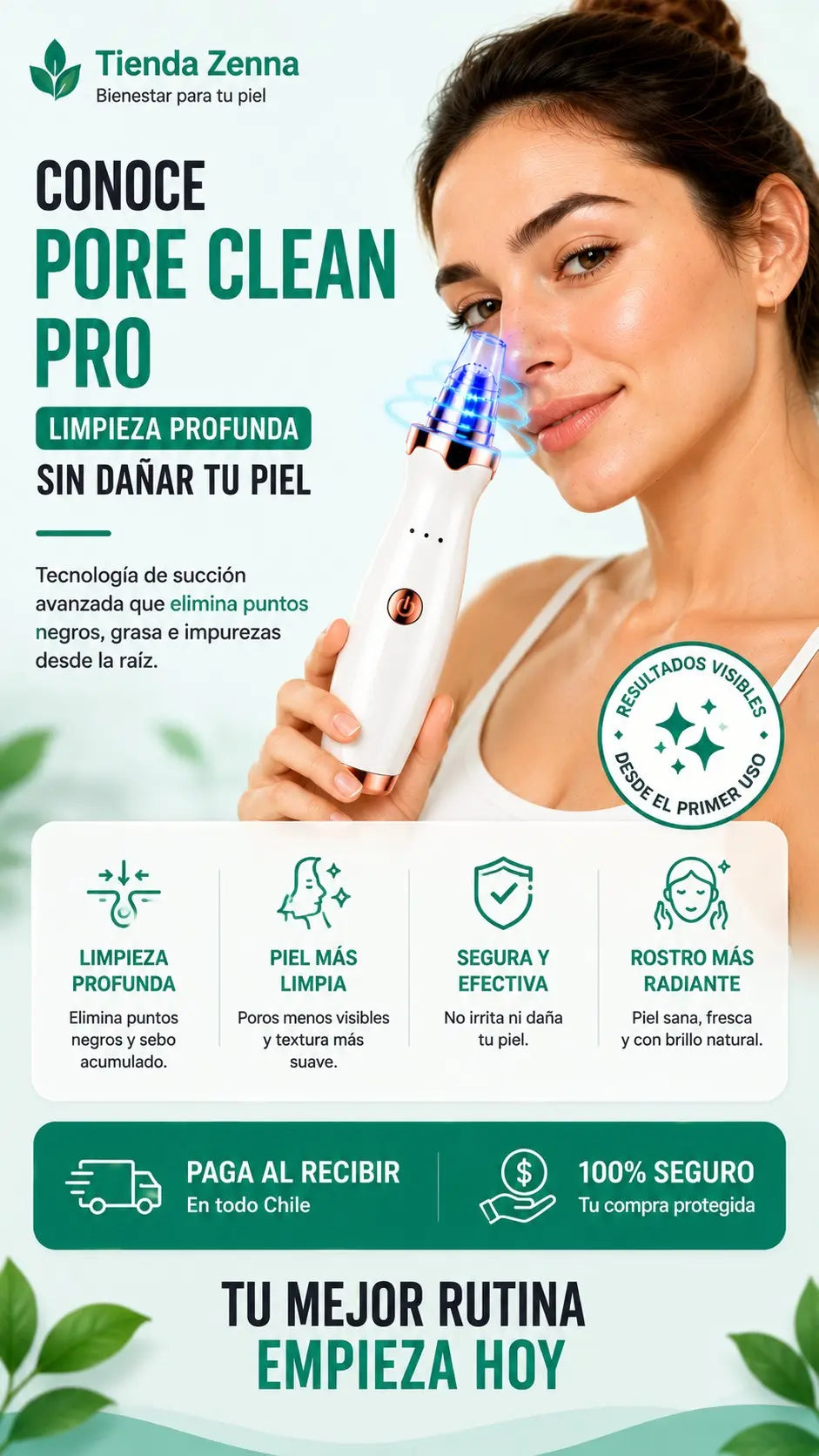 Aspirador facial para limpieza de poros - PoreClean Pro